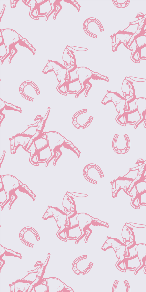 Tapis vinyle chambre motif cheval cowboy rose - TenStickers