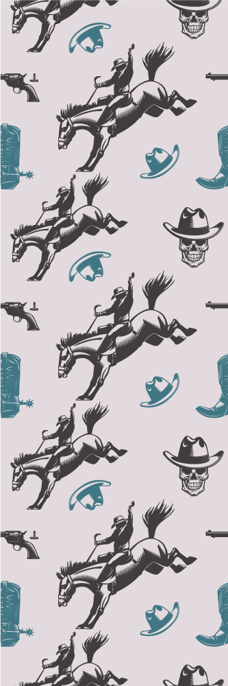 Tapis vinyle chambre motifs chevaux cowboy - TenStickers