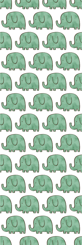 Tapis vinyle chambre motif avec des éléphants mignons - TenStickers