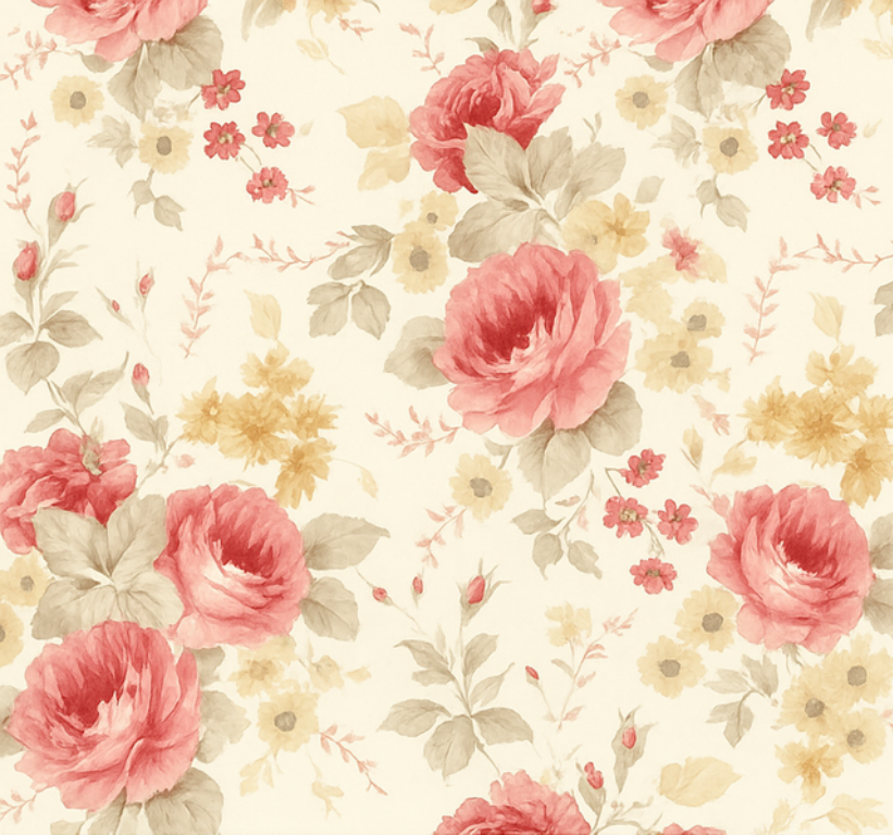 Tapis vinyle chambre design floral romantique - TenStickers