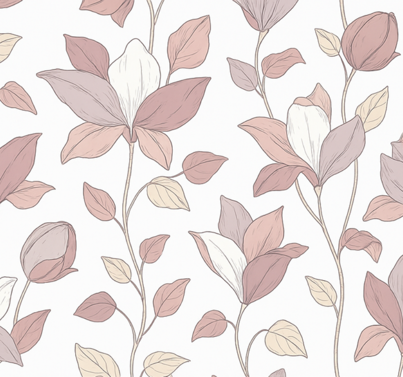 Tapis vinyle chambre floral rose - TenStickers