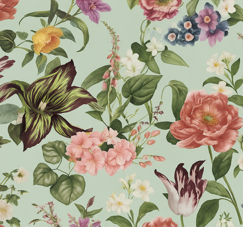 Tapis vinyle chambre fleurs colorées de printemps - TenStickers