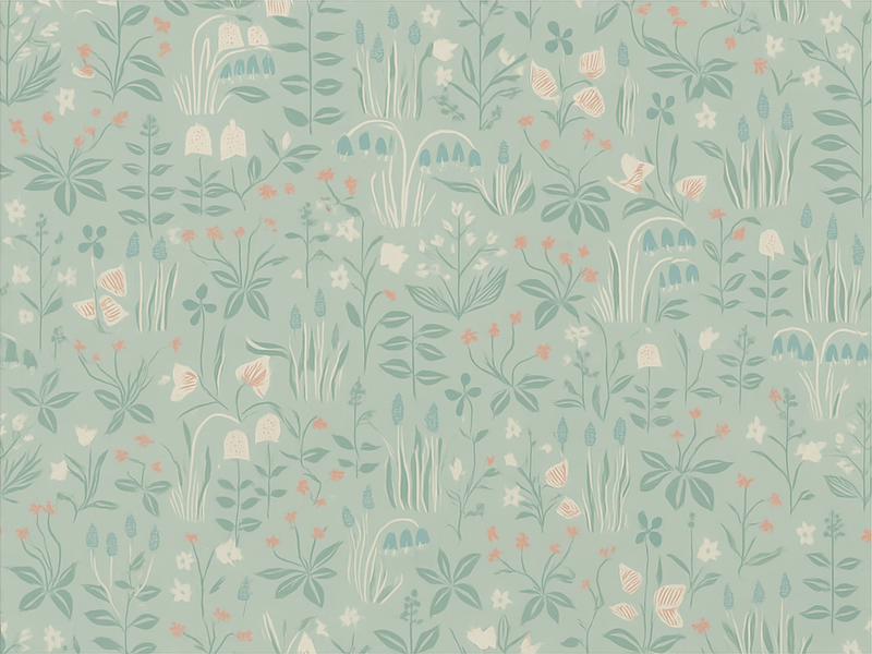 Tapis vinyle chambre fleuri scandinave - TenStickers
