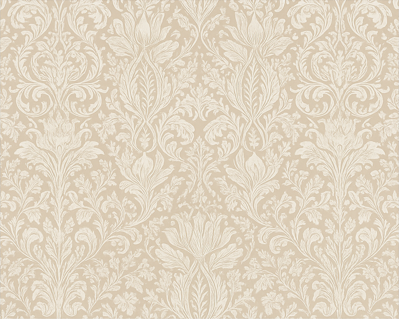 Tapis vinyle chambre fleurs classiques beiges - TenStickers