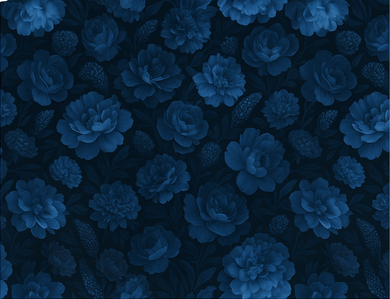 Tapis vinyle chambre motif floral bleu nuit mystérieux - TenStickers
