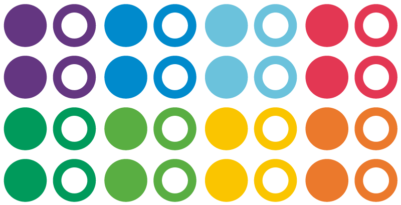 Tapis vinyle géométrique cercles couleurs arc-en-ciel - TenStickers