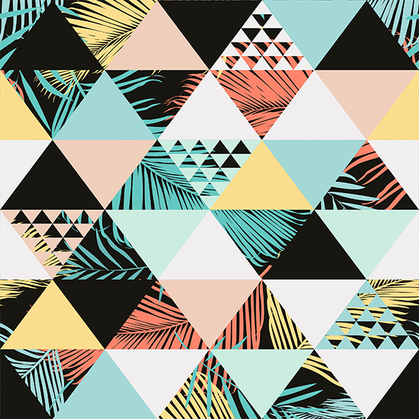 Tapis vinyle géométrique triangles jungle - TenStickers
