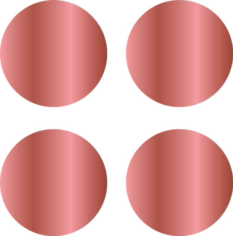 Tapis vinyle géométrique à pois dorés rose - TenStickers