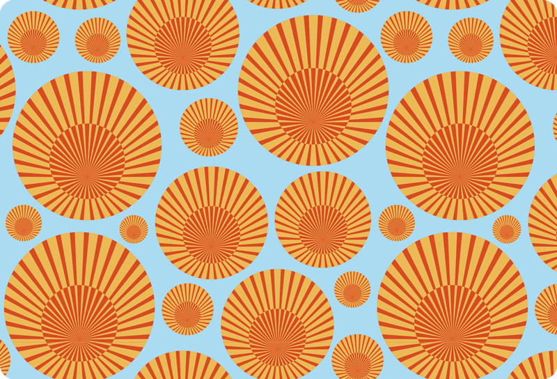 Tapis vinyle géométrique soleil des années 70 - TenStickers