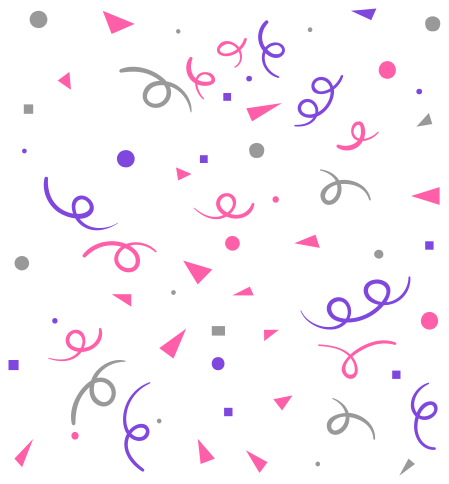 Tapis vinyle géométrique confettis gris, rose et violet - TenStickers
