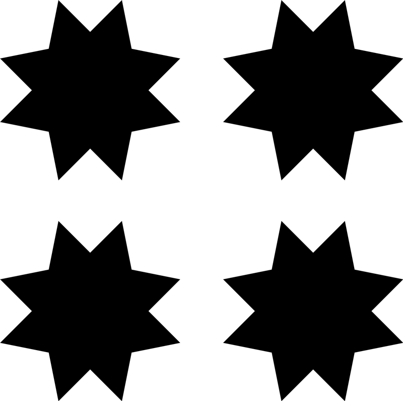 Tapis vinyle géométrique formes étoile noire - TenStickers
