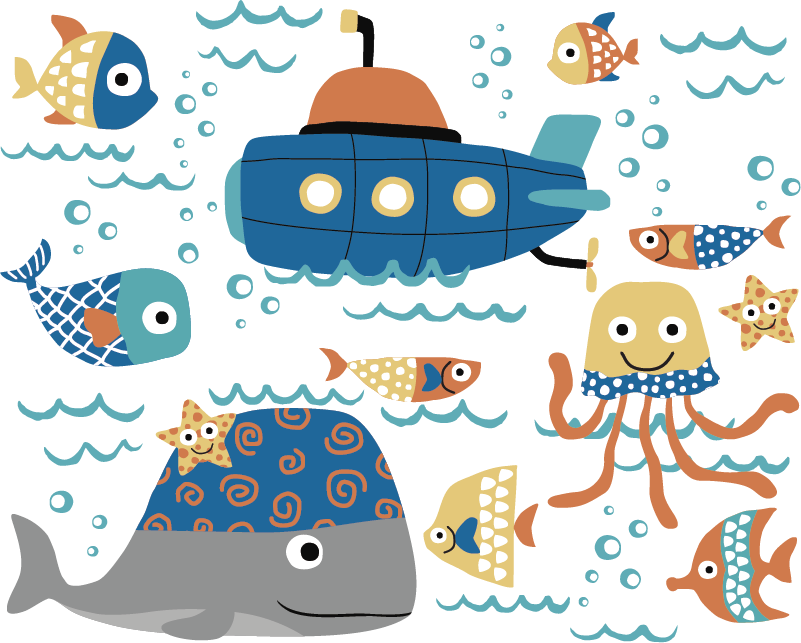 Tapis vinyle pour enfants motifs marins - TenStickers