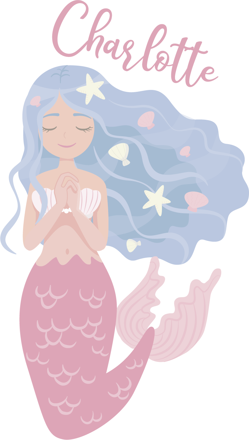 Tapis vinyle pour enfants sirène colorée - TenStickers