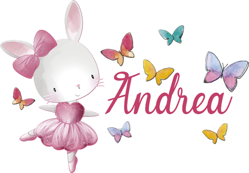 Tapis vinyle pour enfants danseuse entourée de papillons - TenStickers