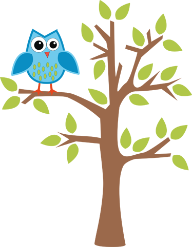 Tapis vinyle pour enfants arbre avec hibou bleu - TenStickers