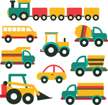 Tapis vinyle pour enfants véhicules colorés - TenStickers