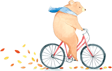 Tapis vinyle pour enfants ours à vélo - TenStickers