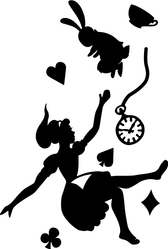 Tapis vinyle pour enfants alicia et le lapin blanc - TenStickers