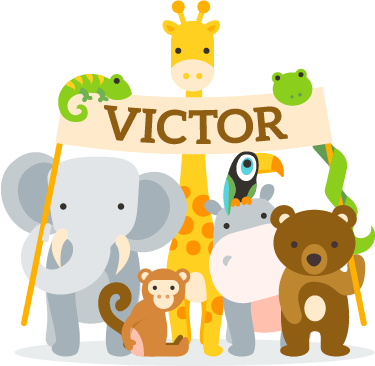 Tapis vinyle pour enfants animaux accueillants avec nom - TenStickers