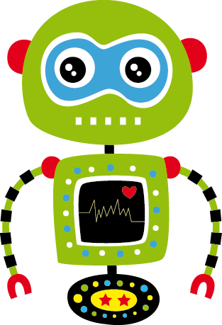 Tapis vinyle pour enfants robot vert - TenStickers