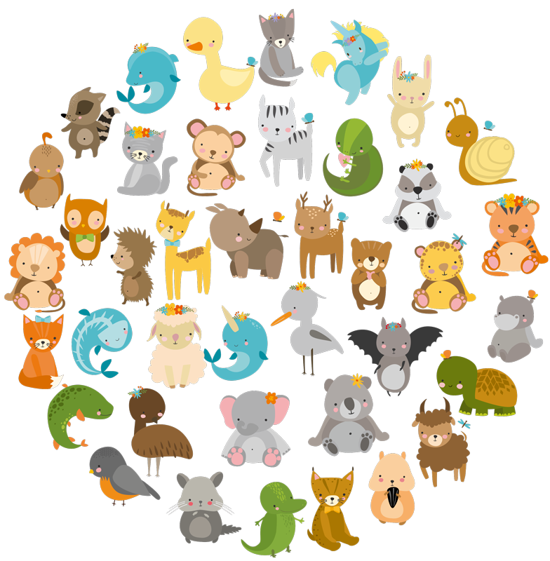Tapis vinyle pour enfants animaux du zoo - TenStickers