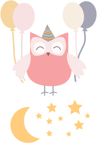 Tapis vinyle pour enfants hibou en fête - TenStickers