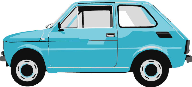 Tapis vinyle pour enfants voiture vintage bleue - TenStickers