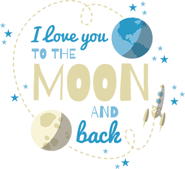 Tapis vinyle pour enfants je t'aime jusqu'à la lune - TenStickers