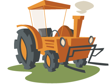 Tapis vinyle pour enfants tracteur orange - TenStickers