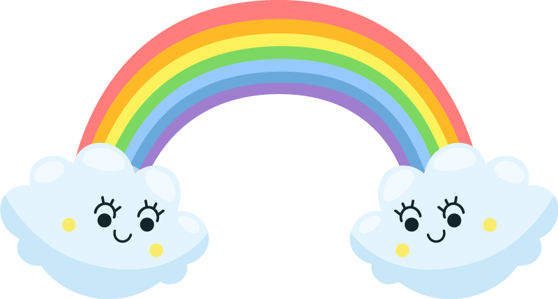 Tapis vinyle pour enfants nuages mignons se regardant - TenStickers