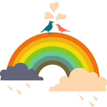 Tapis vinyle pour enfants oiseaux sur arc-en-ciel - TenStickers