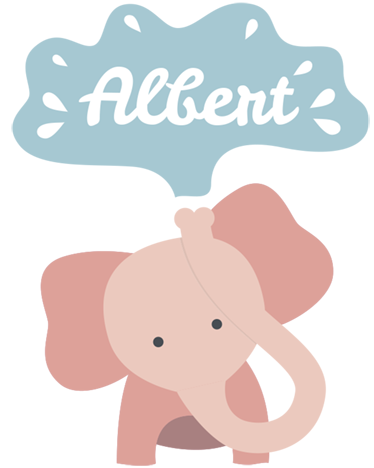 Tapis vinyle pour enfants éléphant bébé avec nom - TenStickers