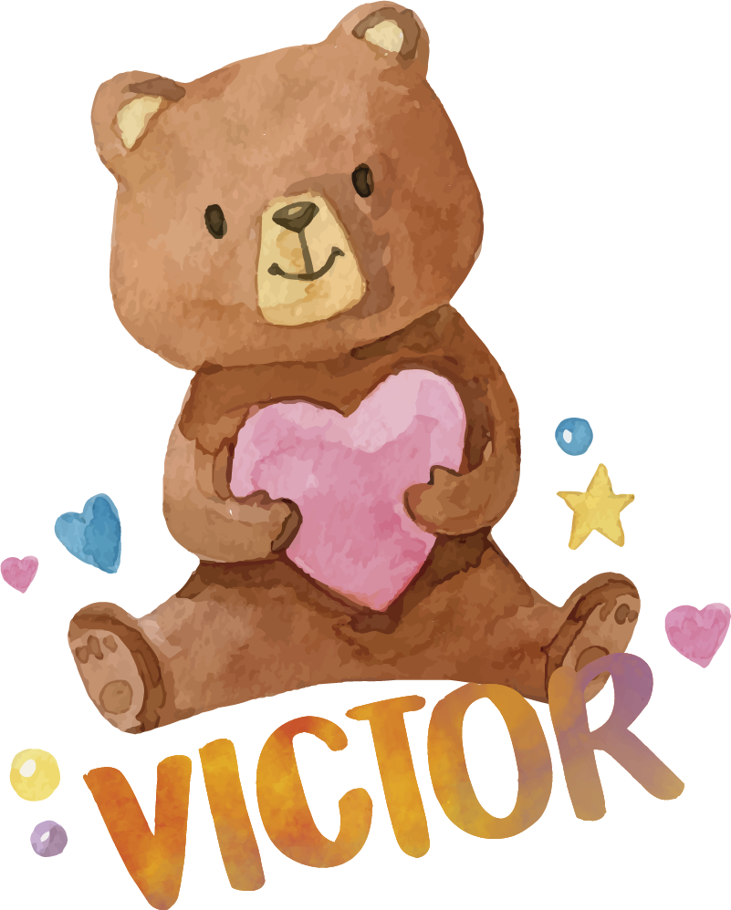Tapis vinyle pour enfants ours en peluche cœur - TenStickers