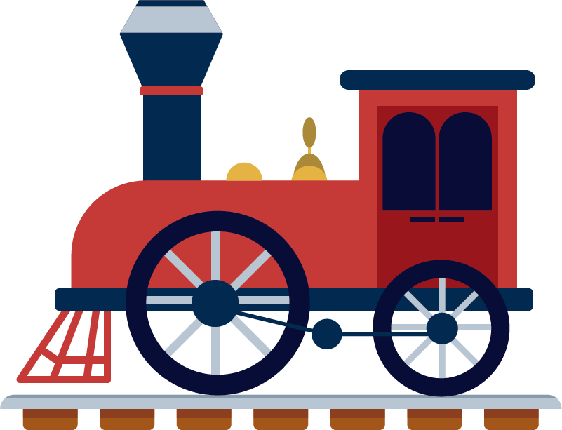 Tapis vinyle pour enfants train rouge ancien - TenStickers