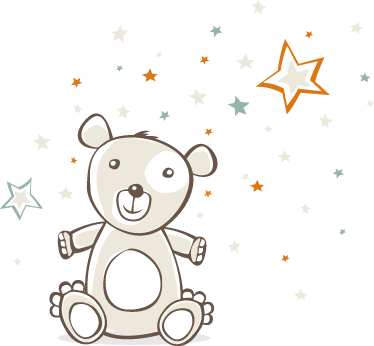 Tapis vinyle pour enfants ours en peluche avec étoiles - TenStickers