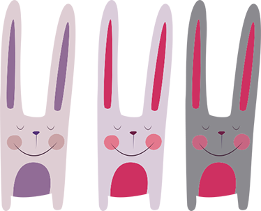 Tapis vinyle pour enfants trois lapins heureux - TenStickers