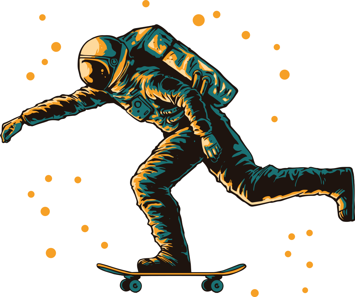 Tapis vinyle pour enfants astronaute skateur - TenStickers