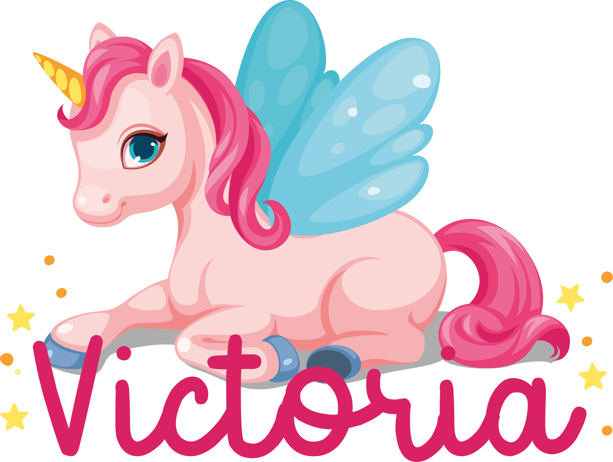 Tapis vinyle pour enfants licorne rose amusante - TenStickers