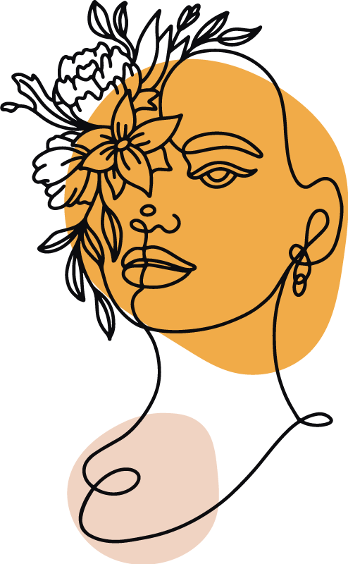 Tapis vinyle chambre portrait minimaliste de femme - TenStickers