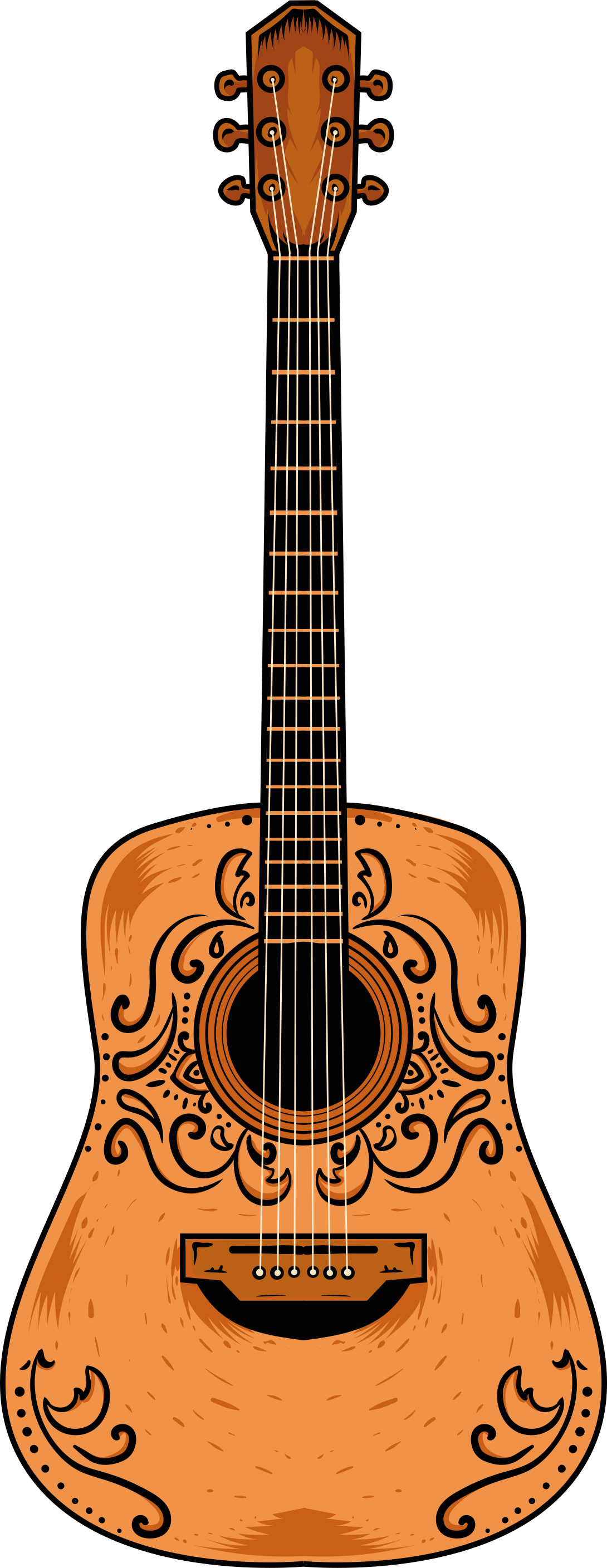 Tapis vinyle chambre guitare orange - TenStickers