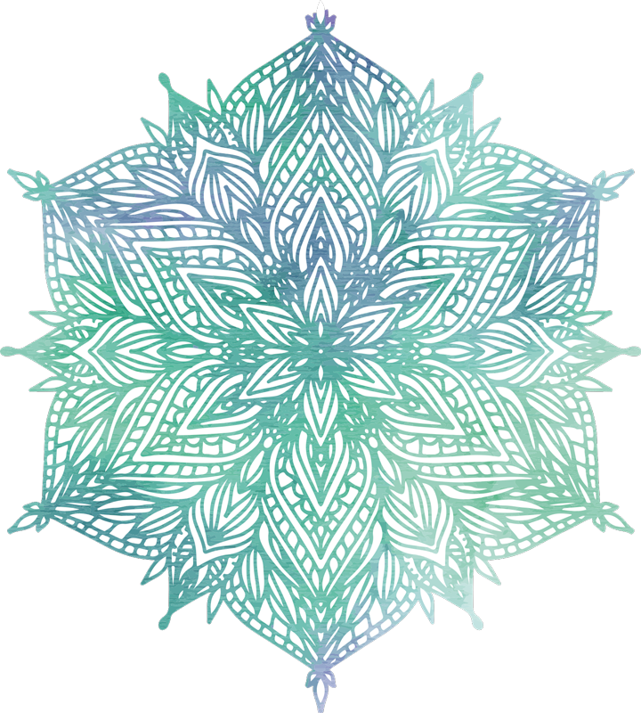 Tapis vinyle chambre mandala turquoise - TenStickers