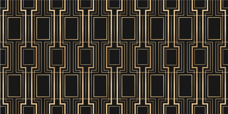 Tapis vinyle chambre motif déco doré et noir - TenStickers
