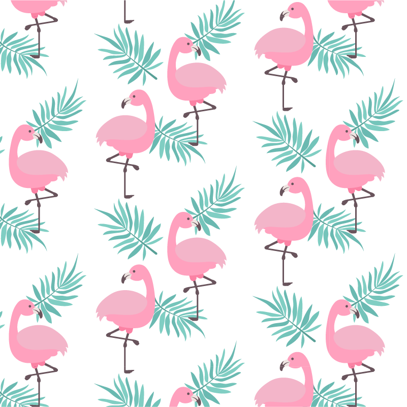 Tapis vinyle chambre motif flamenco tropical - TenStickers
