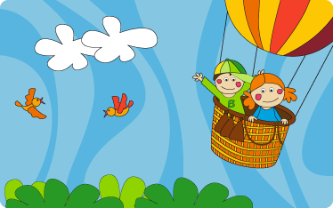 Tapis vinyle pour enfants en montgolfière - TenStickers