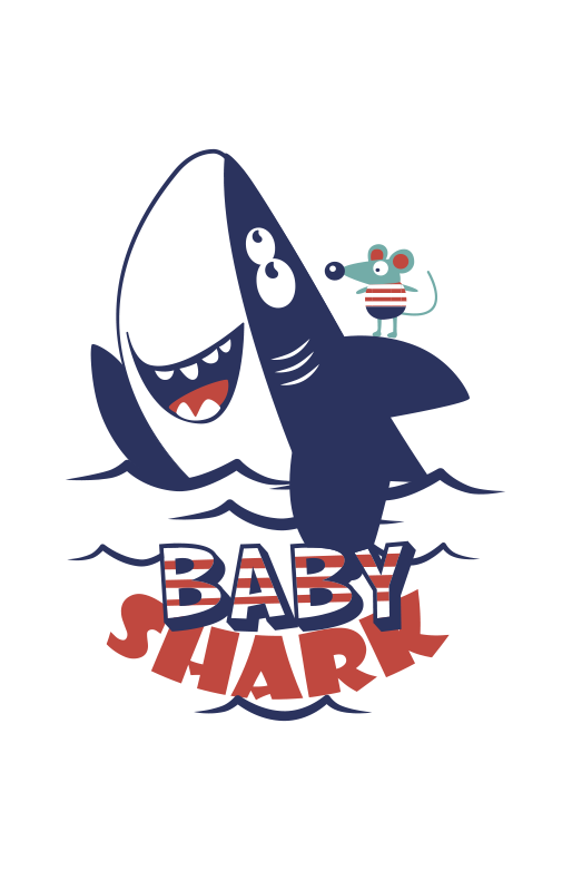 Tapis vinyle pour enfants requin bébé - TenStickers