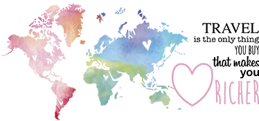 Tapis vinyle carte du monde et texte sur voyager en - TenStickers