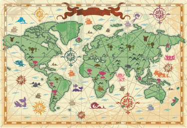 Tapis vinyle carte du monde classique enfant - TenStickers