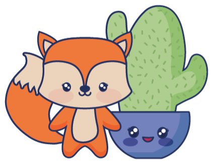 Tapis vinyle pour enfants animés cactus et renard - TenStickers
