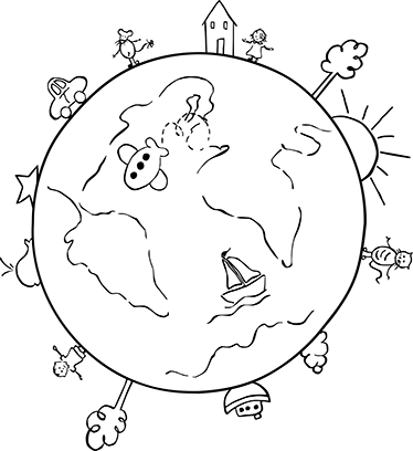 Tapis vinyle pour enfants décoratif globe voyage - TenStickers
