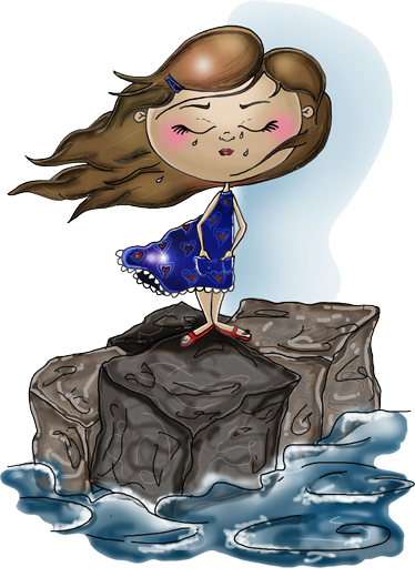 Tapis vinyle pour enfants fille dans la mer - TenStickers